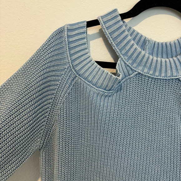 Vici Baby Blue Cold Shoulder Sweater - Picture 3 of 6